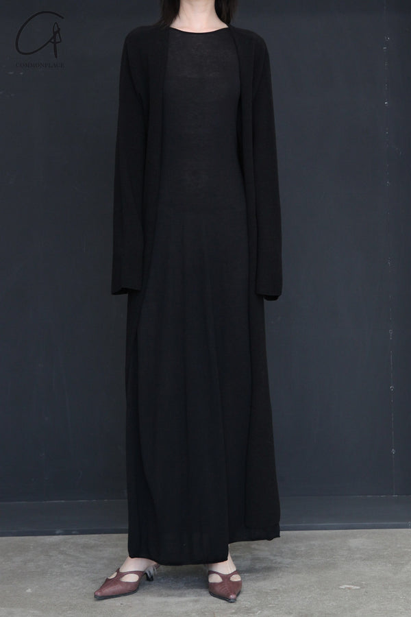 SWAYING/KNIT seamless long cardigan SW24SS1T87 black PS78